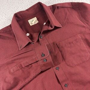 L.L Bean Flannel Shirt Mens Large Wicked Good Buffalo Plaid Houndstooth Pattern